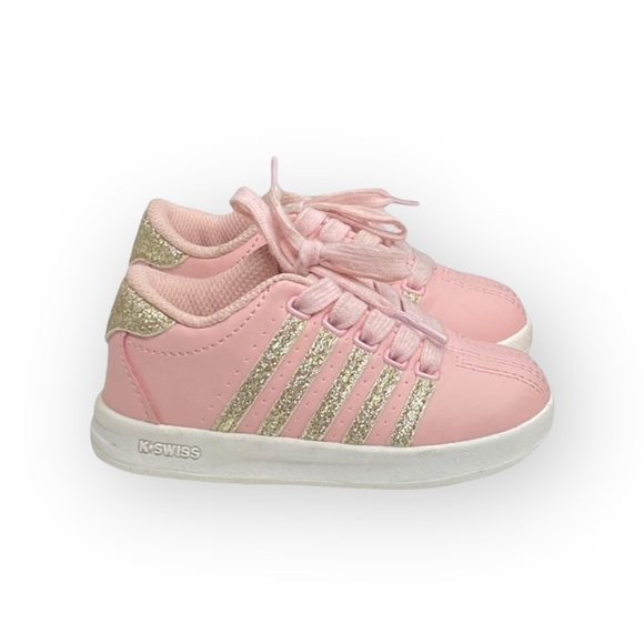 K Swiss ⌘ Gold Glitter Leather Baby Walker Sneakers ⌘ Pastel Pink ⌘ Toddler 6 ⌘ - Picture 3 of 16